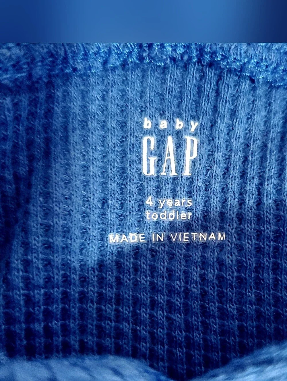 Royal Blue Waffle-knit Hooded Long Sleeve Pullover Size 4